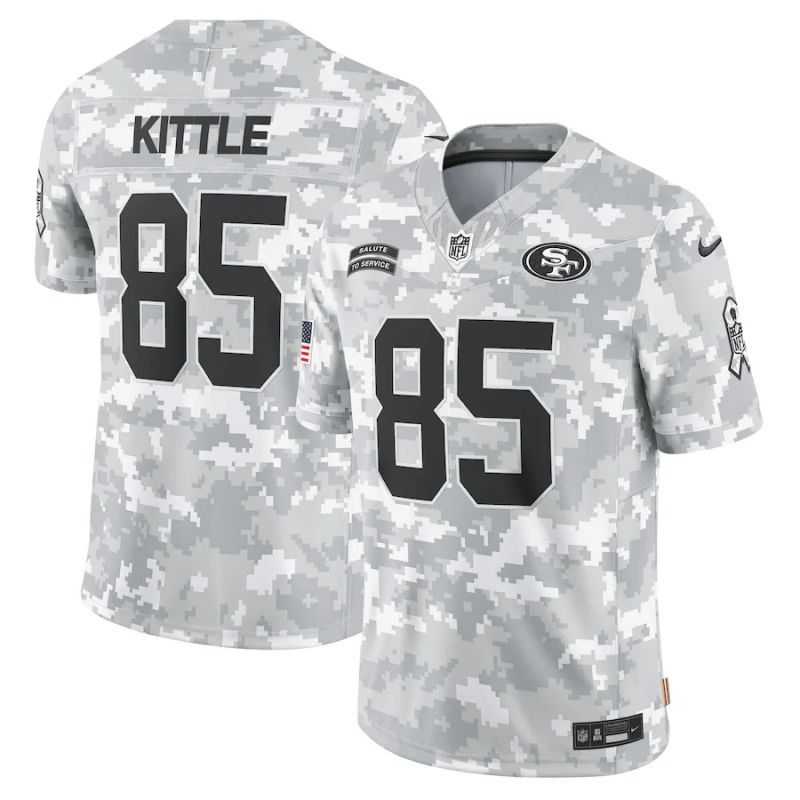 Men San Francisco 49ers #85 Kittle Nike Arctic Camo 2024 Salute to Service Limited NFL Jersey